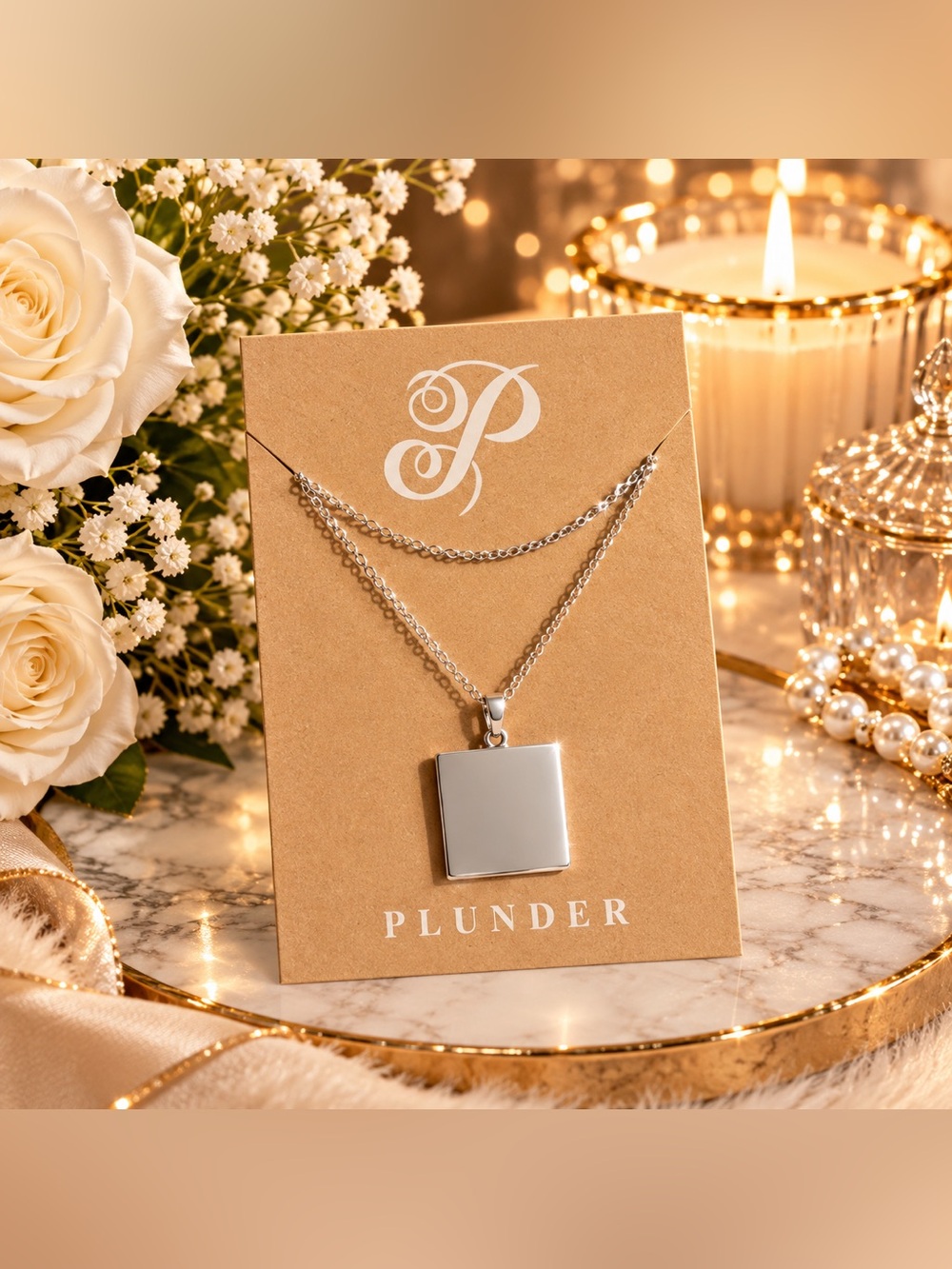 ✨ NEW ✨ Plunder Silver Square Pendant Necklace ✨